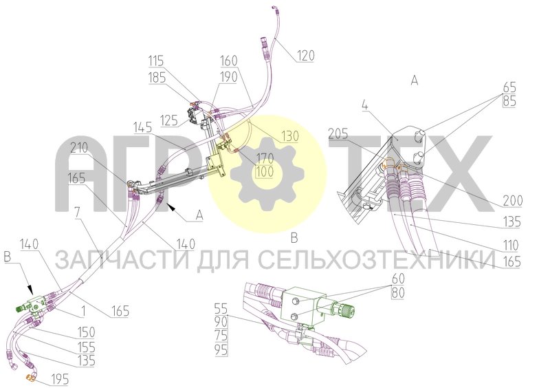 Гидрооборудование привода вентилятора (161.09.12.000) (№185 на схеме)